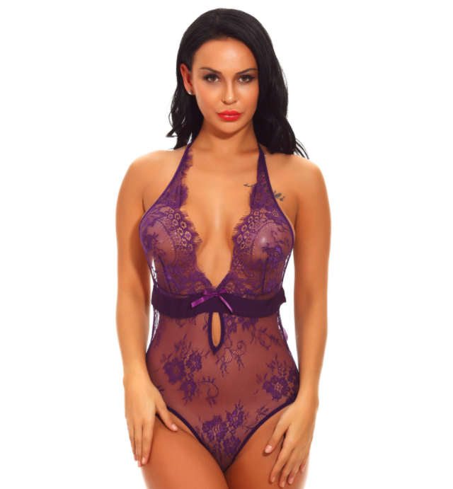 Lace Bodysuit Lingerie Sleepwear Set