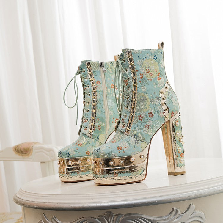 New Autumn Winter High Heel Waterproof Ankle Boots
