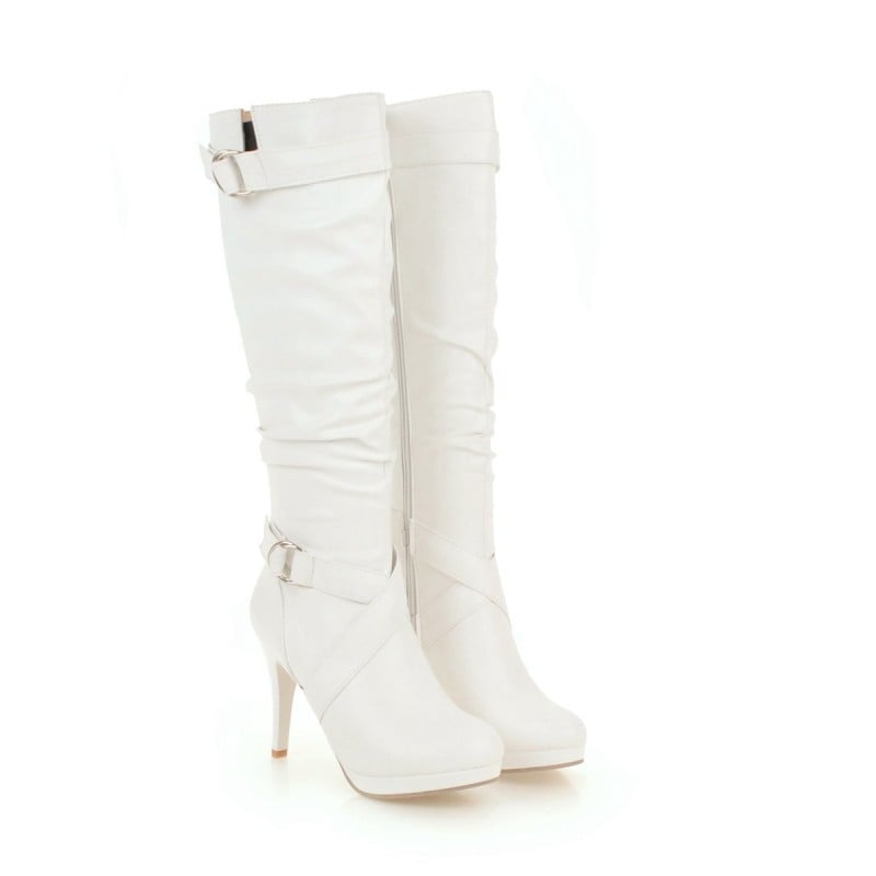 Stylish Simple High-Heeled Platform Stiletto Boots