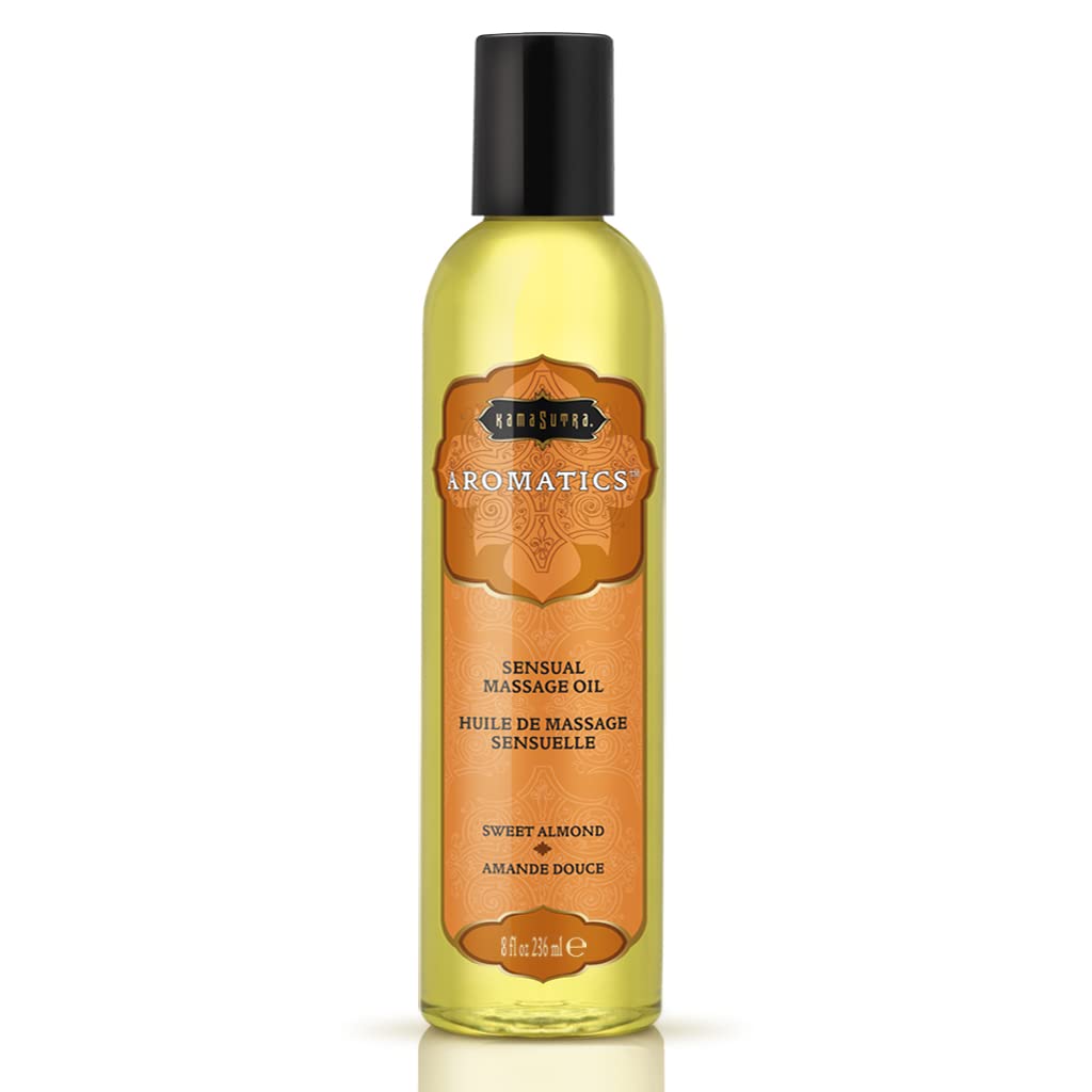 KAMA SUTRA Aromatics Massage Oil Sweet Almond – 8oz - Rich Blend of Oils - Sore Joint & Muscle Massage Oil for Body - Natural Therapy Oil - Warming Sensual Massage for Couples Women and Men