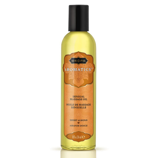 KAMA SUTRA Aromatics Massage Oil Sweet Almond – 8oz - Rich Blend of Oils - Sore Joint & Muscle Massage Oil for Body - Natural Therapy Oil - Warming Sensual Massage for Couples Women and Men