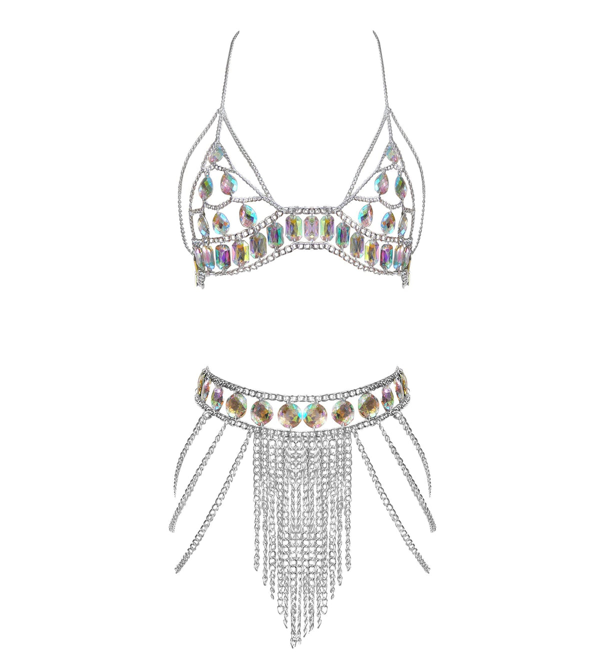 Connie Cloris Womens Sexy Suit Body Chain (E-Silvery Colour)