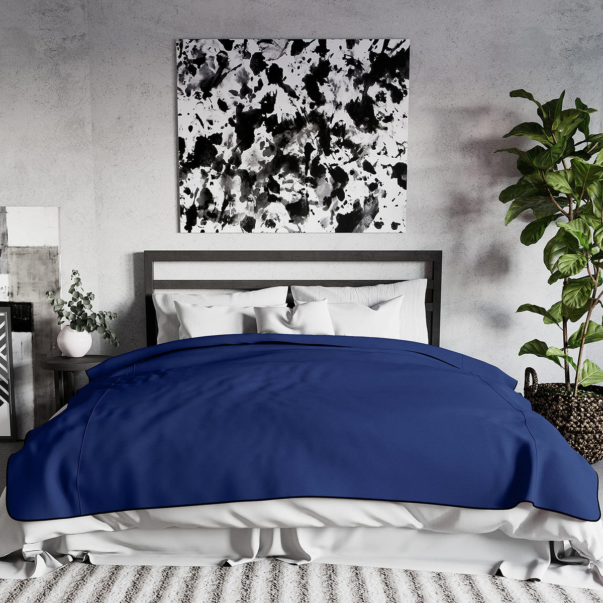 Liberator Fascinator Throw - Moisture-Proof Sensual Blanket King Size Microvelvet Indigo