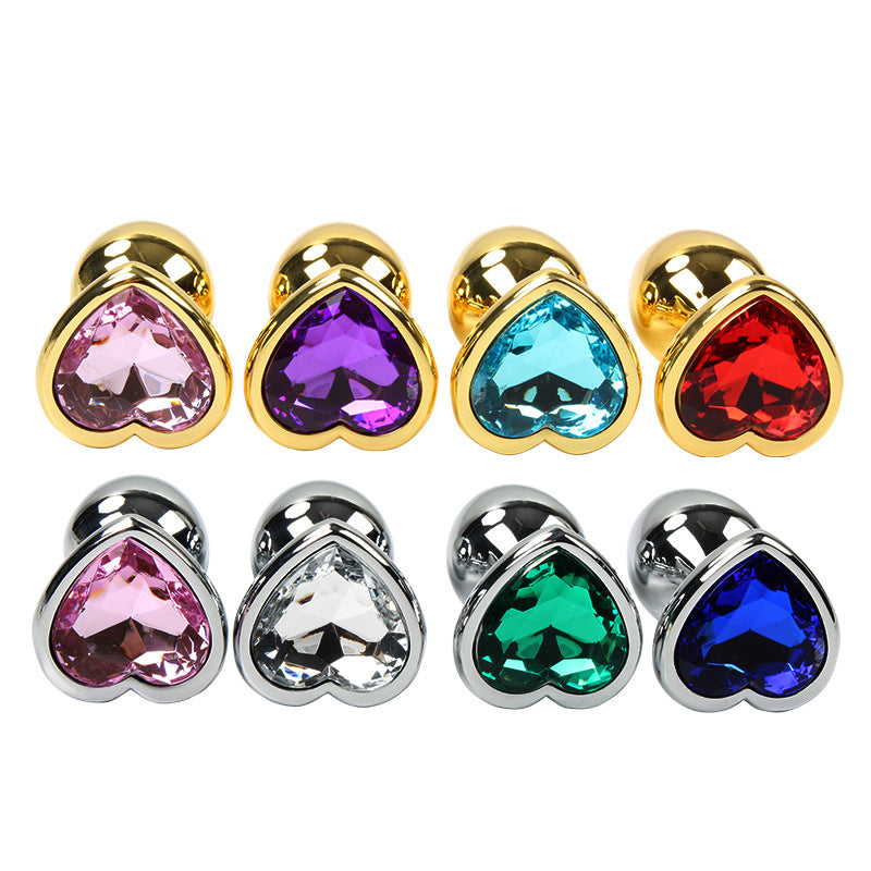 Heart-Shaped Gold Metal Anal Plug Adult Toy