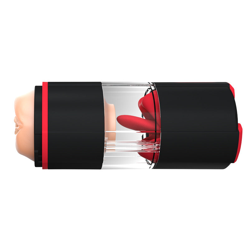 Electric Tongue Vibrating Male Masturbator Cup