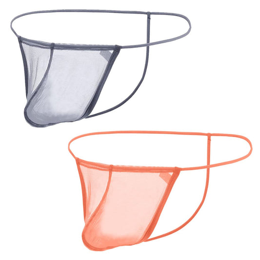 ZONBAILON Mens Sexy Sheer Thong Underwear See Through Pouch G-String Mesh UnderwearM
