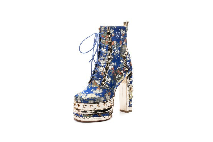 New Autumn Winter High Heel Waterproof Ankle Boots