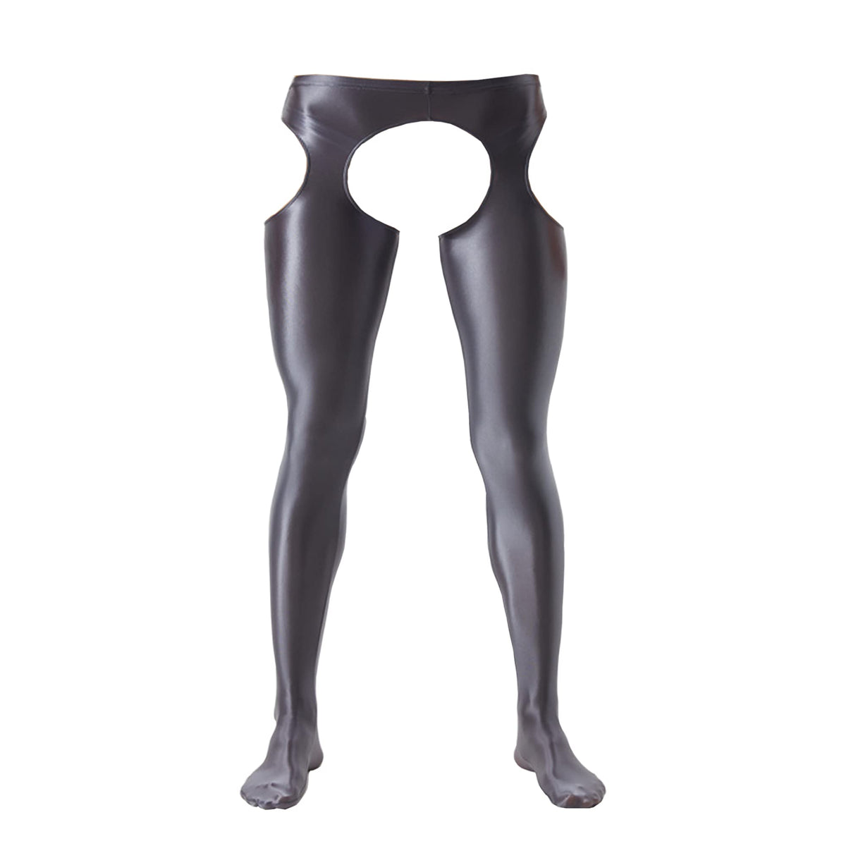Kswzd Men Sexy Semi Sheer Pants Baselayer Workout Active Legging Running Tights Grey M