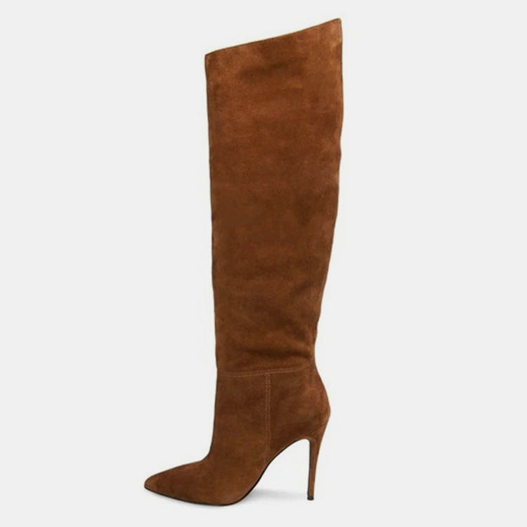 Pleated High Over The Knee Stiletto Heels Boots