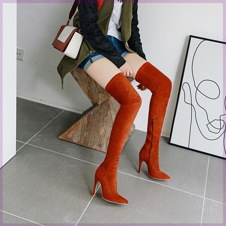 Women’s Stretch Knee-High Big Red Boots
