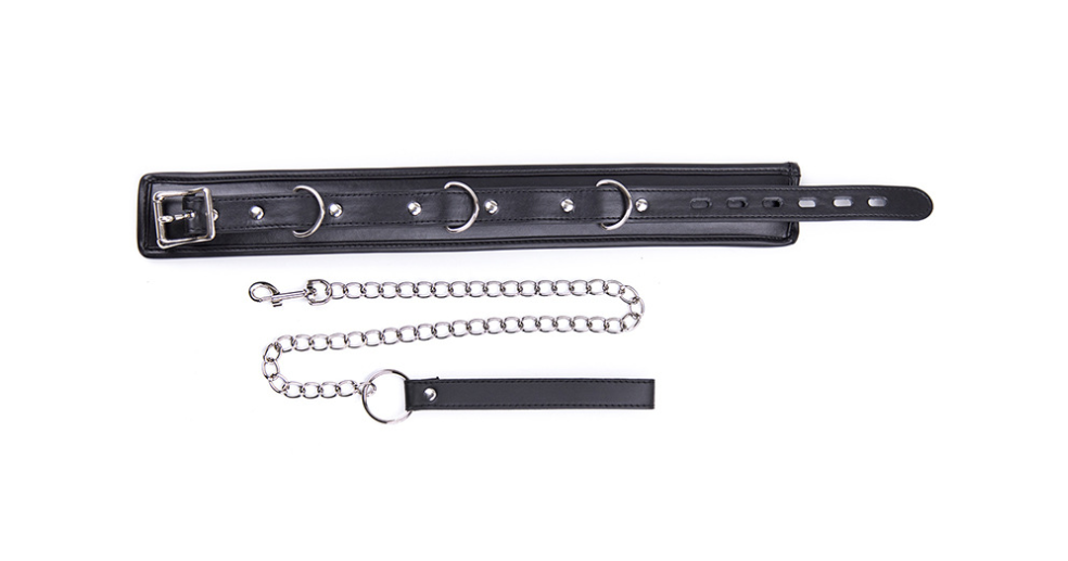 Leather Trimmed Neck Collar for Alternative Bondage Toys