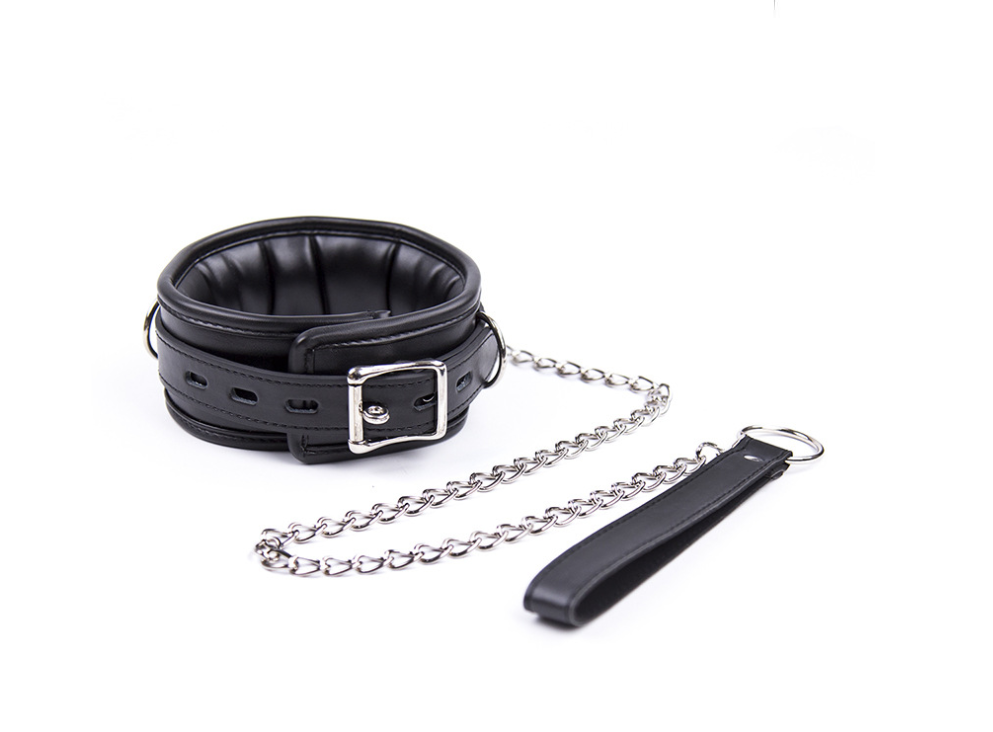 Leather Trimmed Neck Collar for Alternative Bondage Toys