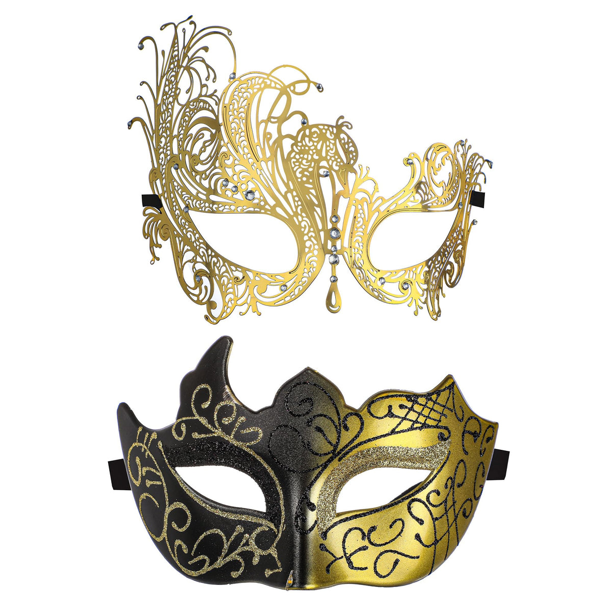 YU FENG Venetian Masquerade Mask Set Costume Mask for Women Couples Besties Metal Masks for PromBallsMardi GrasHalloweenParty