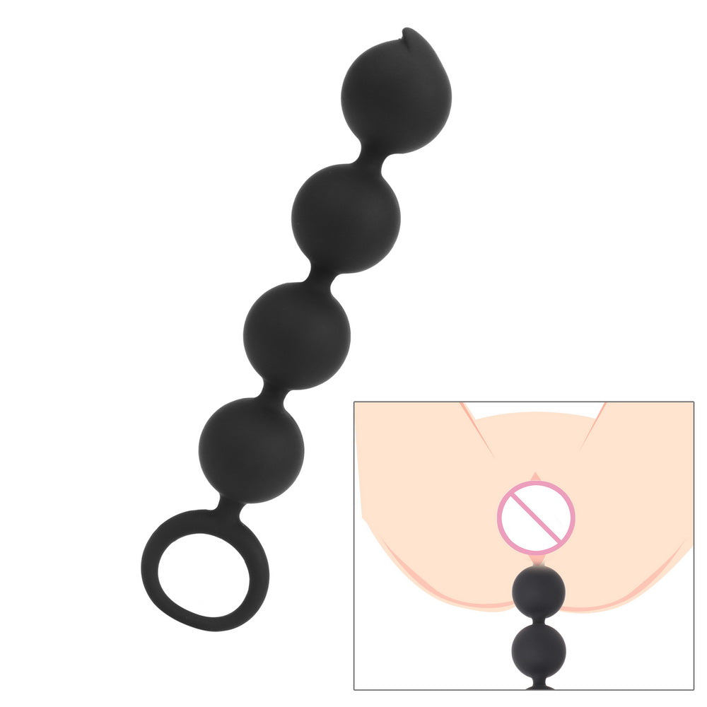 Silicone Anal Beads and Plug for Male and Female Use