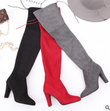 2020 Stylish Pointed Toe High Heel Knee Boots